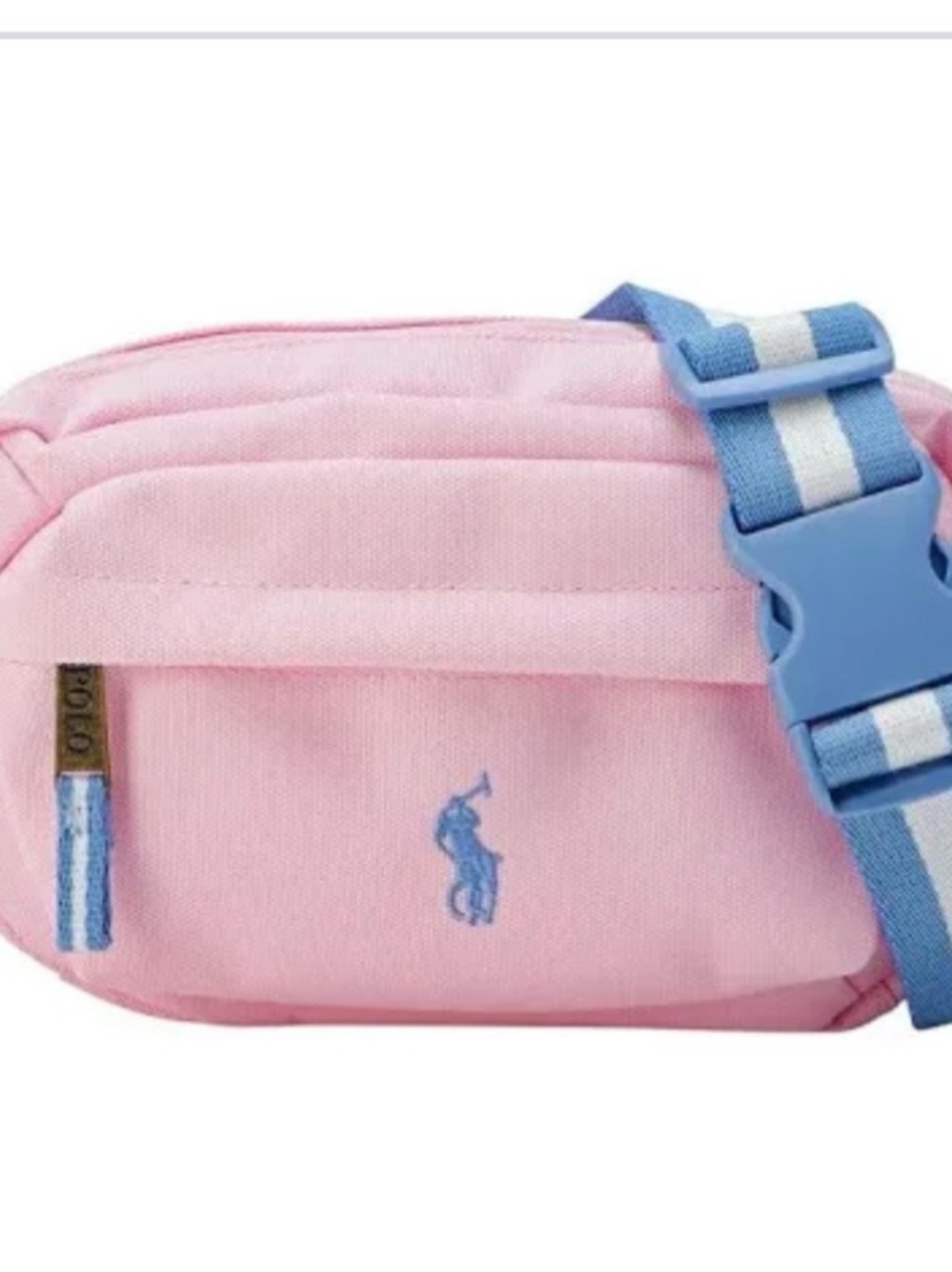 Polo by Ralph Lauren Pink Belt Bag with Light Blue Strap NWOT - Picture 2 of 7